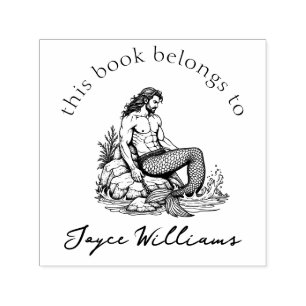 Merman Book Lover Gift "From the Library" Buch Permastempel