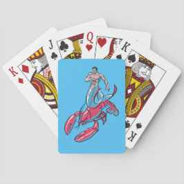 Merman Riding Hummer Spielkarten