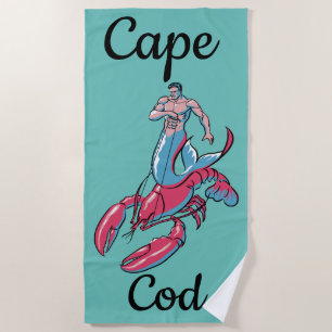 Merman Riding Humster Beach Handtuch
