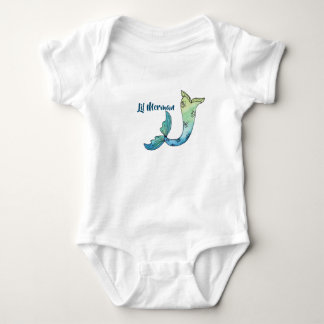 Merman Schwanz Aquarellkarosserie Baby Strampler