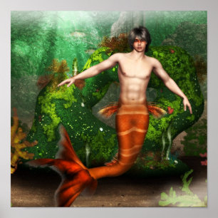 Merman-Schwimmen-Plakat Poster