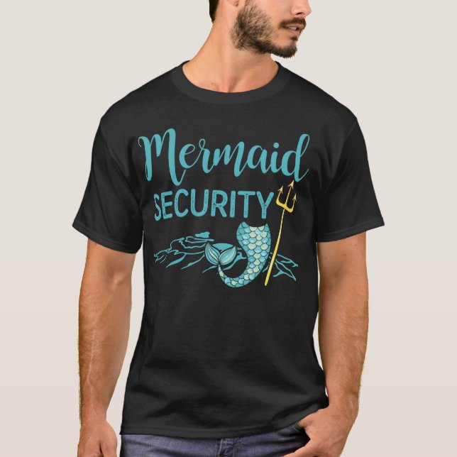 Merman Shirt Funny Mermaid Security T - Shirt Gesc (Vorderseite)