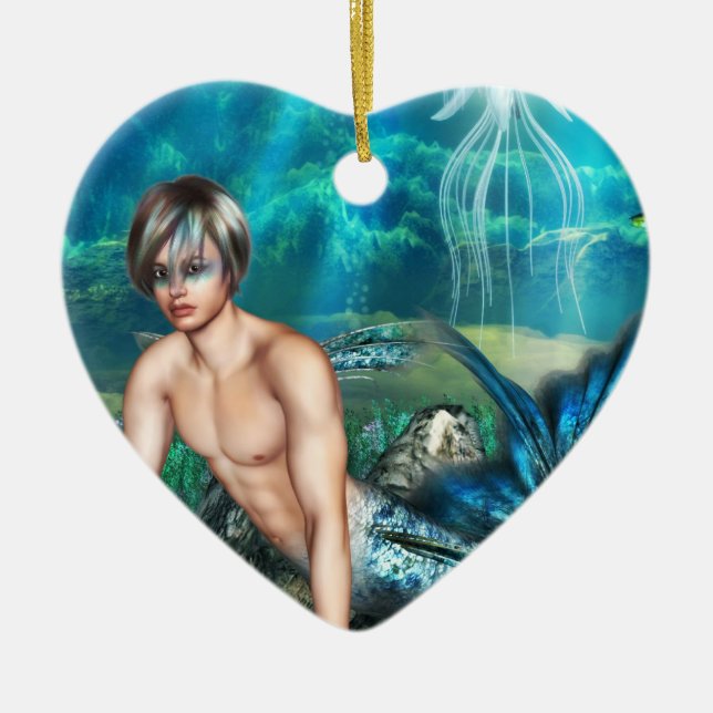 Merman-Verzierungen Keramikornament (Vorne)