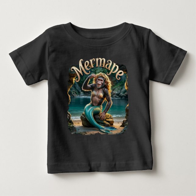 Mermape Fotografie Combo Kreatur Funny Baby T-shirt (Vorderseite)