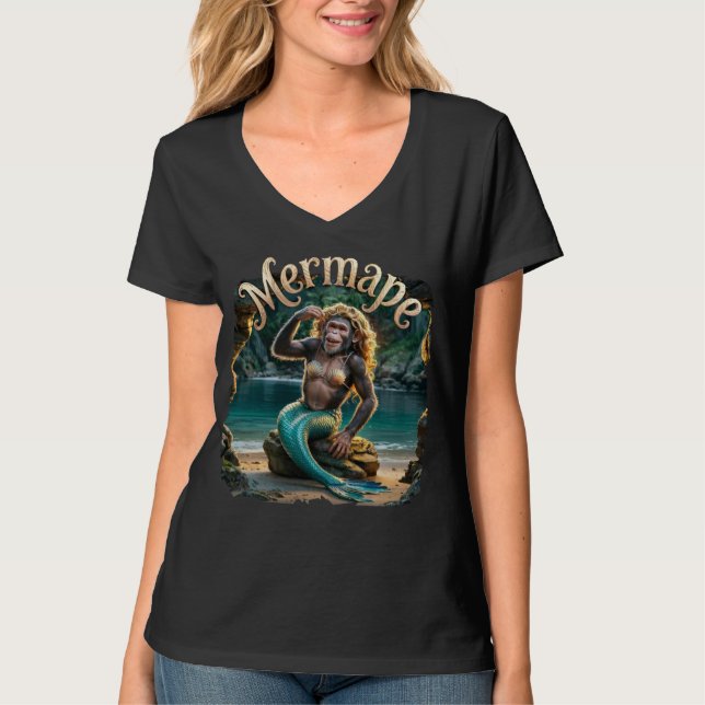 Mermape Fotografie Combo Kreatur Funny T-Shirt (Vorderseite)