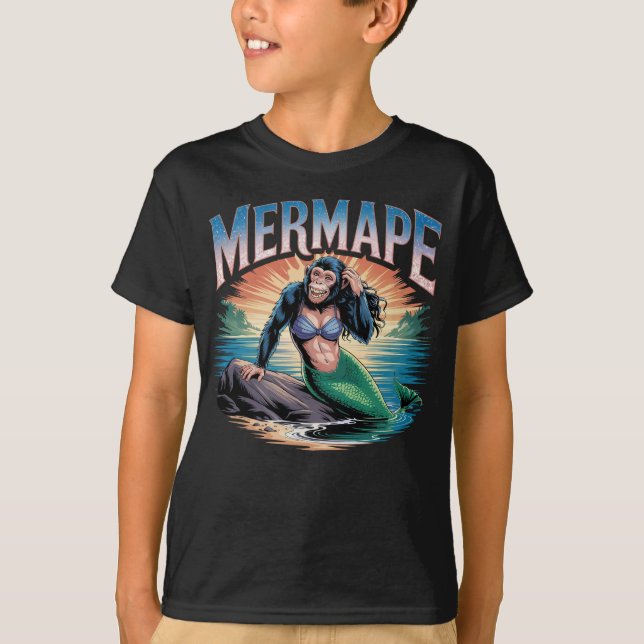 Mermape Illustration Combo Creature Funny T-Shirt (Vorderseite)