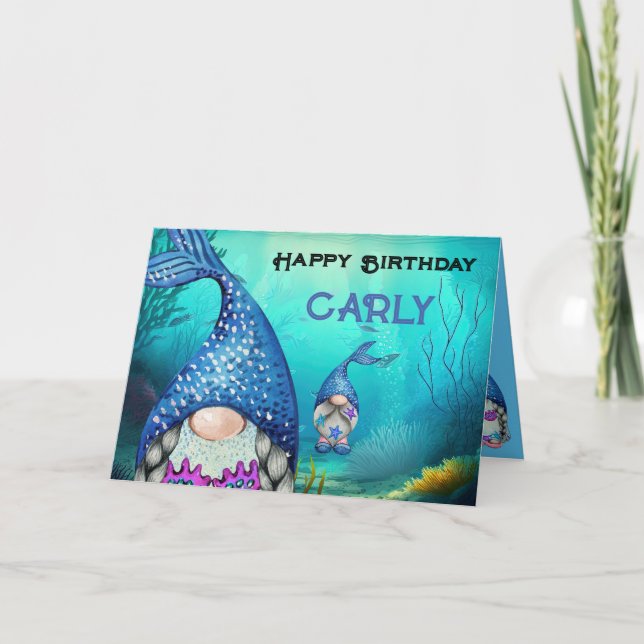 Mermazing Birthday Gnomes Karte (Vorderseite)