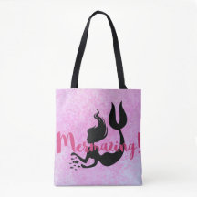 Mermazing Meerjungfrau-Silhouette-Rosa gemasert