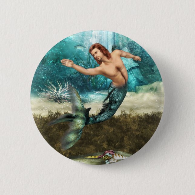 Mermen-Knopf Button (Vorderseite)