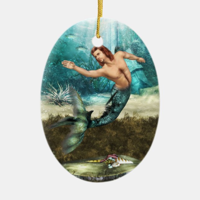Mermen-Verzierungen Keramikornament (Vorne)