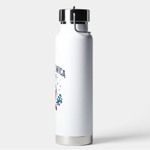 Mermeowica Patriotische Katze Meerjungfrau Shirt D Trinkflasche