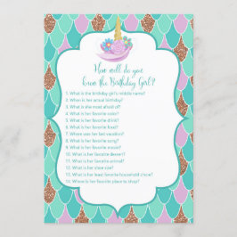 Mermicorn Birthday Girl Game 12x18" Einladung