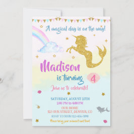 Mermicorn invitation anniversaire Fille Fête magiq