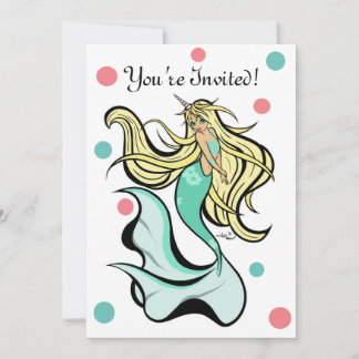 Mermicorn Invitations de fête d'anniversaire