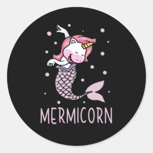 Mermicorn Unicorn Meerjungfrau Mythische Kreatur Runder Aufkleber