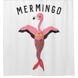 Mermingo drôle : Rideau de douche à Flamant rose-s