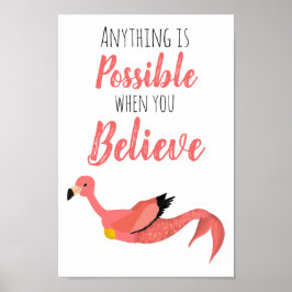 Mermingo: Mermaid Flamingo Inspiration Zitat Poster