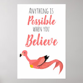 Mermingo: Mermaid Flamingo Inspiration Zitat Poster