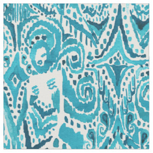 #MERMLIFE Aqua-Seemeerjungfrau Stammes- Ikat Stoff