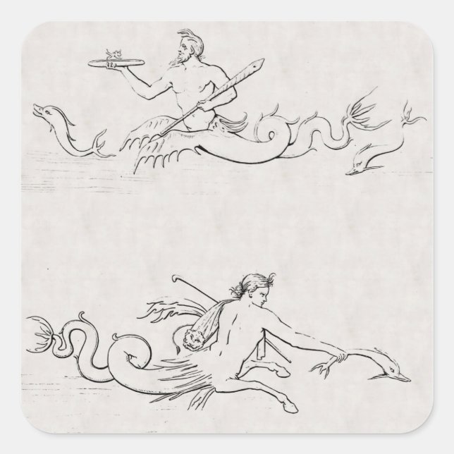 Merpeople Quadratischer Aufkleber (Vorderseite)