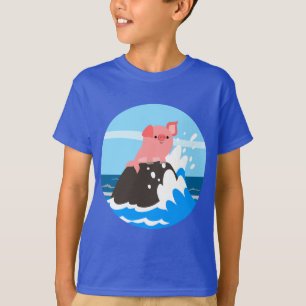 Merpig en caricature sur un T-shirt Rock Kids