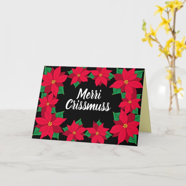 Merri Crissmuss Caribbean Poinsettia Christmas Karte (Gelbe Blume)