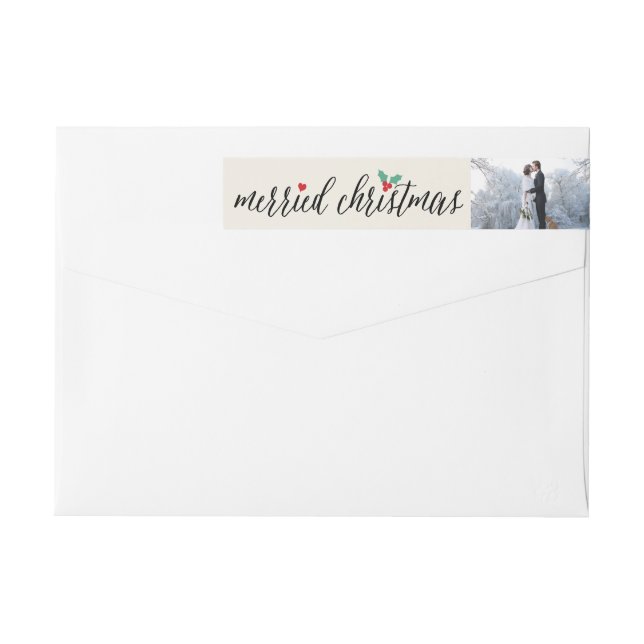 Merried Christmas Holly Mistletoe Foto Address (Rückseite)