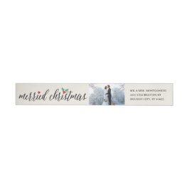 Merried Christmas Holly Mistletoe Foto Address