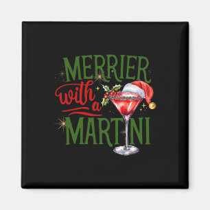 Merrier mit einem Martini-Schwanz Weihnachtslied Magnet