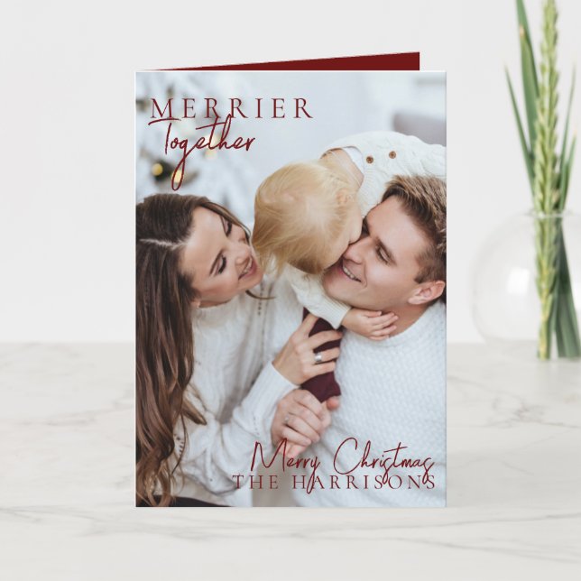 Merrier Together Family 1 Foto Moderne Weihnachten (Vorderseite)