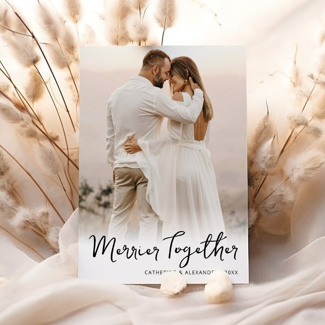 Merrier Together Foto Christmas Feiertagskarte (Von Creator hochgeladen)