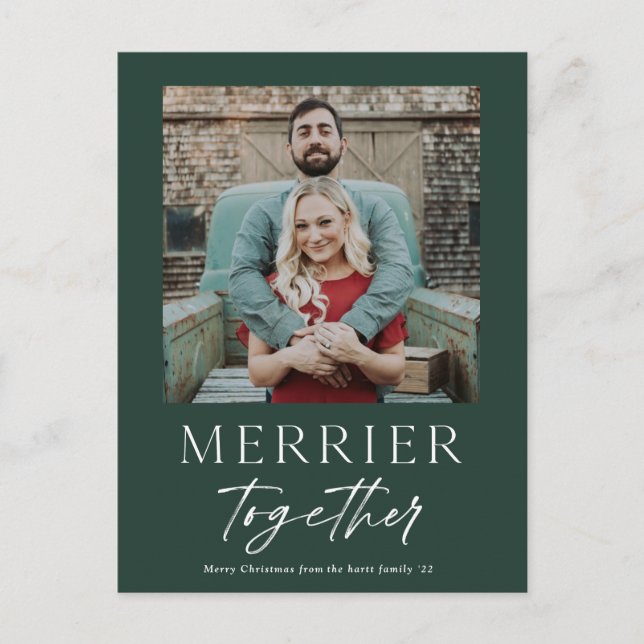 Merrier Together Script Foto Frohe Weihnachten (Vorderseite)