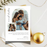 Merriest Christmas Arch Foto Family Beach Card Feiertagskarte<br><div class="desc">Versenden Sie gemütliche Urlaubsvibes mit dieser "Merriest Christmas" Arkadenkarte,  die sich perfekt für Erinnerungen am Familienstrand eignet. Mit eleganter Kalligraphie und minimalistischem Design ist es ideal für einen entspannten und festlichen Gruß. Erleben Sie fröhliche Momente mit einem modernen 2-Foto-Layout,  das Ihren Weihnachts- und Neujahrswünsche einen charmanten Strandurlaub verspricht.</div>