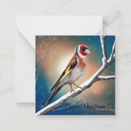 Merriest Christmas Goldfinch Card Square Paper Coa Mitteilungskarte