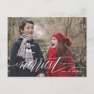 Merriest of Days Christmas Holiday Postcard Feiertagspostkarte