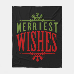 Merriest wünscht Weihnachtsnachricht Fleecedecke