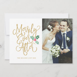 Merrily immer nach Hochzeitstag Foto Feiertagskarte