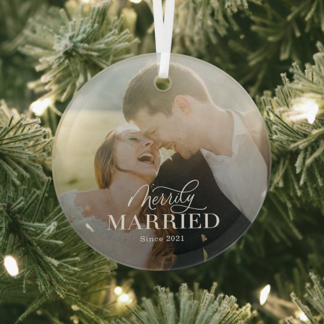 Merrily Verheiratete Custom Foto Weihnachtsschmuck (InSitu)