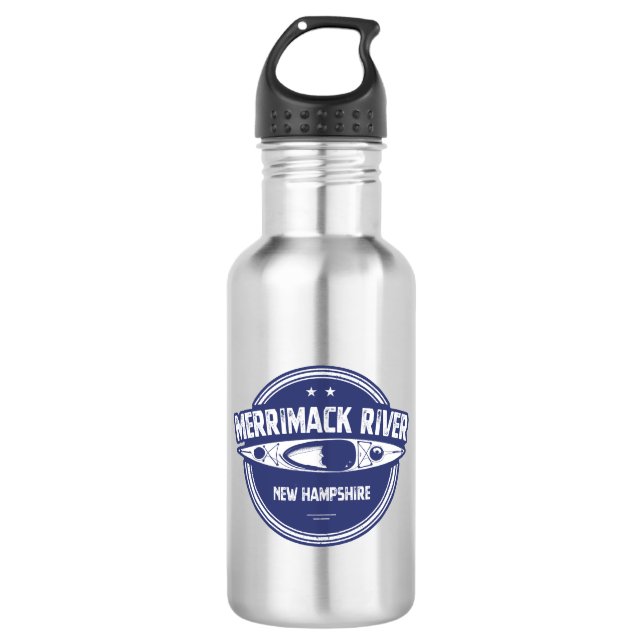 Merrimack River New Hampshire Kayak Edelstahlflasche (Vorderseite)