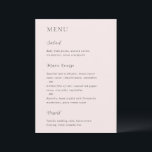 Merrin Blush Elegant Wedding Menükarte<br><div class="desc">Modernes Hochzeitsmenü mit einem schlichten und dennoch eleganten Design.</div>