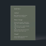 Merrin Moss Elegant Wedding Menükarte<br><div class="desc">Modernes Hochzeitsmenü mit einem schlichten und dennoch eleganten Design.</div>