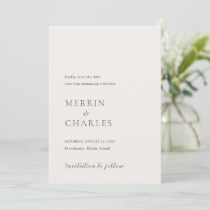 Merrin Neutral Elegant Wedding Save The Date