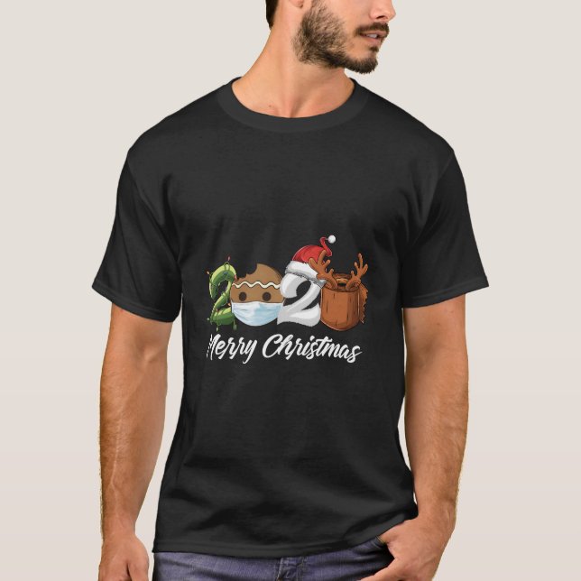 Merry 2020 Gingerbread mit Gesichtsmaske für Chris T-Shirt (Vorderseite)