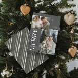 Merry 2 Foto Collage Moderne Grau Weihnachten<br><div class="desc">Dieses Jahr, lass deinen Freunden und Familie wissen, dass dir die Merry 2 Foto Collage Modern Gray Weihnachtskarte wichtig ist. Es ist nicht nur stilvoll und zeitgemäß, es bietet auch genug Platz, um zwei der beliebtesten Erinnerungen aus dem vergangenen Jahr einzuschließen. Das Design ist sauber und minimalistisch aber dennoch festlich,...</div>
