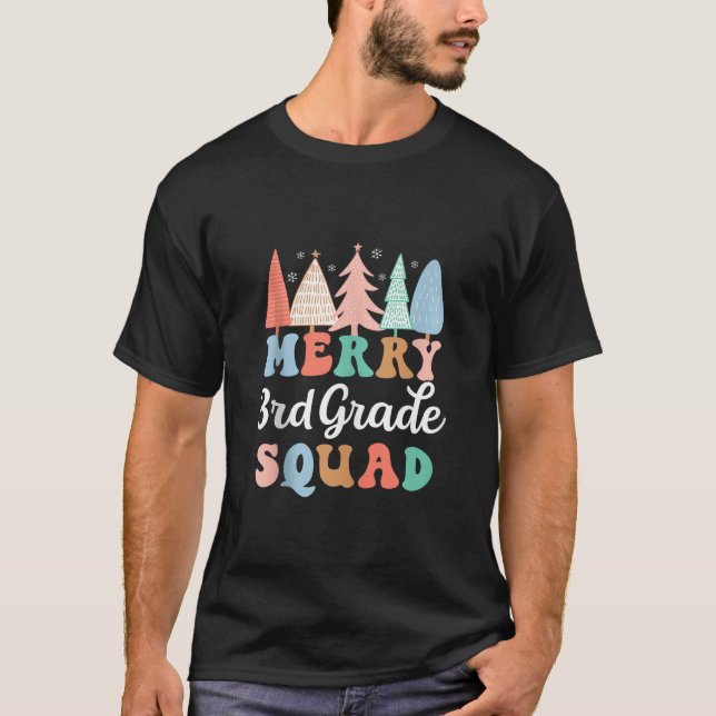 Merry 3. Grade Squad Lehrer Dritter Grade Kid Chri T-Shirt (Vorderseite)