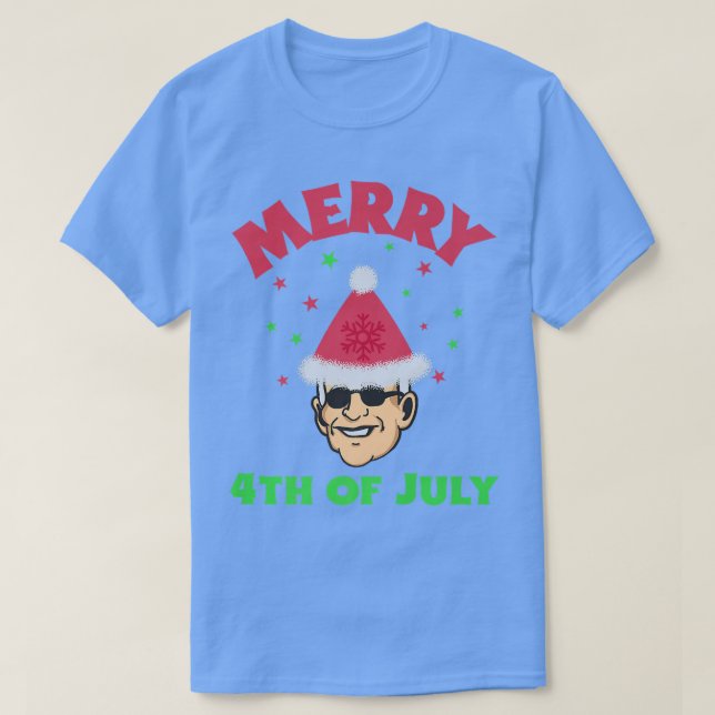 Merry 4th of July - Joe Biden Funny Confused Happy T-Shirt (Design vorne)