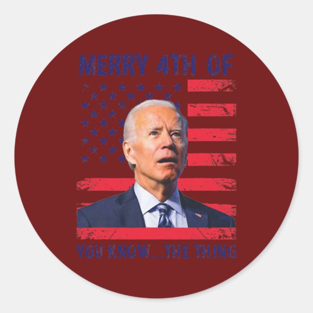 Merry 4th of runder aufkleber (Vorderseite)