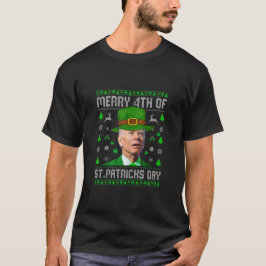 Merry 4th St Patricks Day Joe Biden Hat Clover T-Shirt