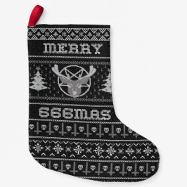 Merry 666mas Goth Weihnachtsmuster Spooky Kleiner Weihnachtsstrumpf