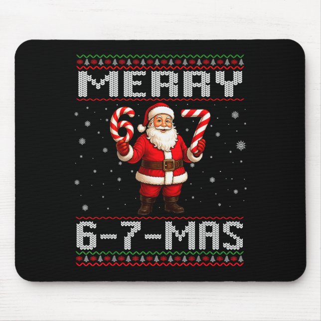 Merry 6-7-mas Funny Ugly Christmas Santa Candy Can Mousepad (Vorne)
